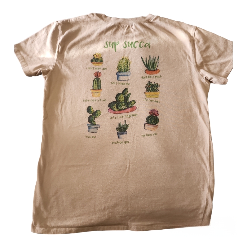 A.Lab Tan T-shirt Funny Succulent from Zumiez Women's Medium